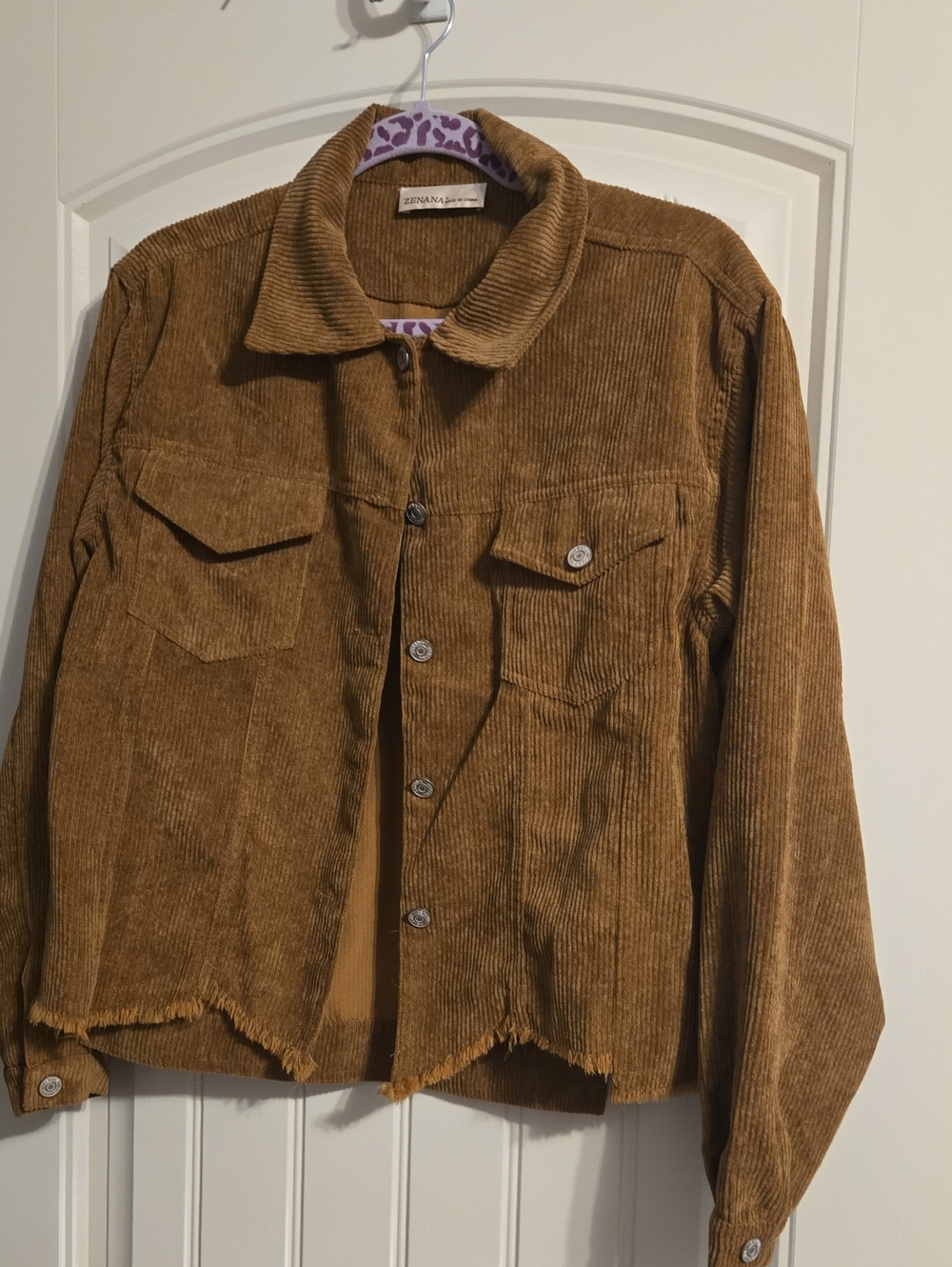Zenana Outfitters Men’s Corduroy Shirt Jacket in Brown